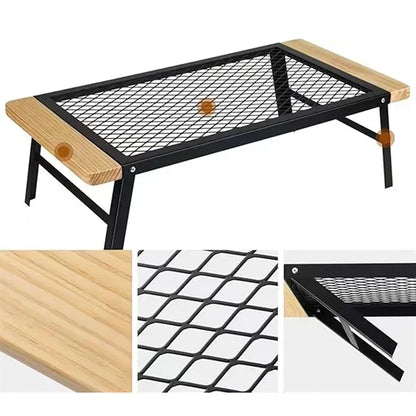 Foldable Wooden Mesh Camping Table