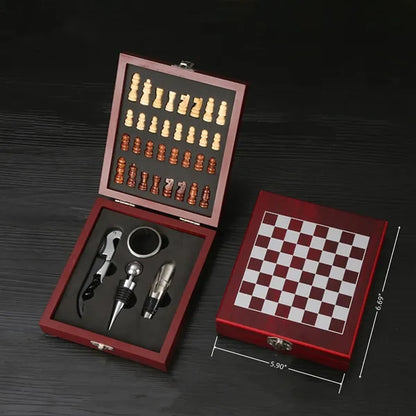 Exquisite Custom Wooden Box Wine Accessories With Chess Set