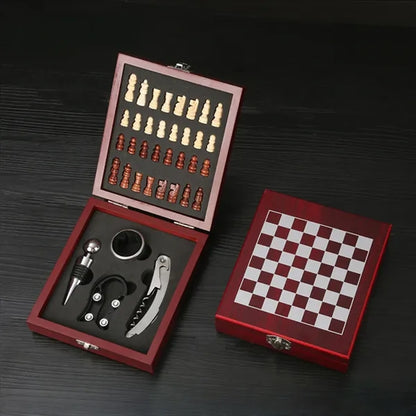 Exquisite Custom Wooden Box Wine Accessories With Chess Set