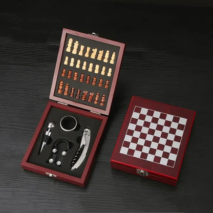 Exquisite Custom Wooden Box Wine Accessories With Chess Set