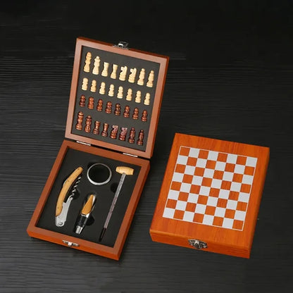 Exquisite Custom Wooden Box Wine Accessories With Chess Set