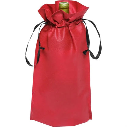 Non-Woven Bottle Drawstring Bags w/ Custom Imprint