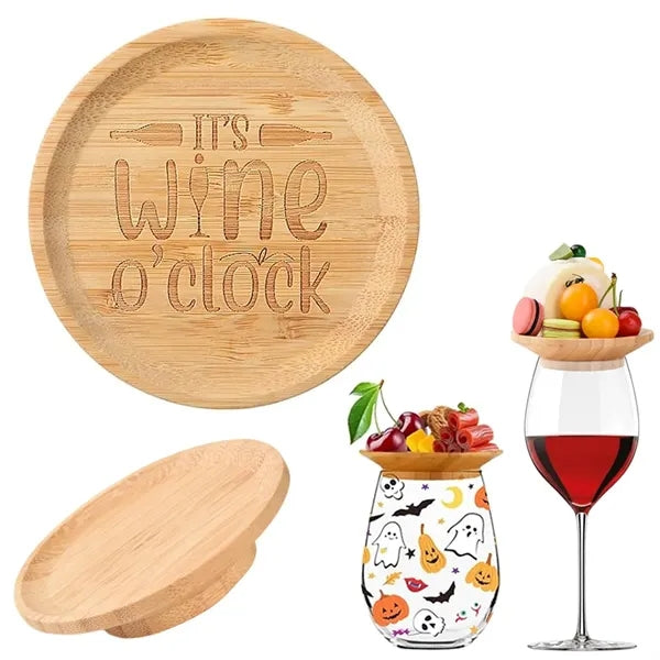 4" Bamboo Wine Glass Charcuterie Topper