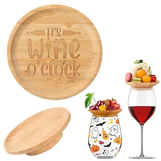 4" Bamboo Wine Glass Charcuterie Topper