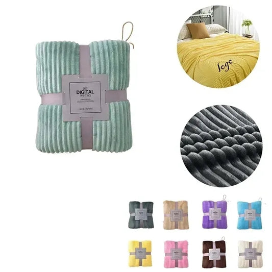 Plush Fleece Throw Blanket Warm Coral
