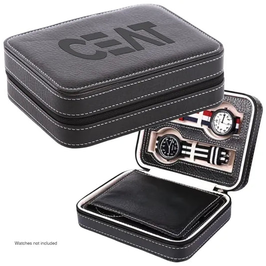 4 Watches Travel Organizer Leather Case
