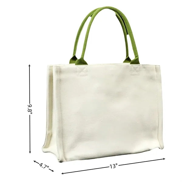 Stylish Three-Layer Canvas Tote Bag with Ribbon