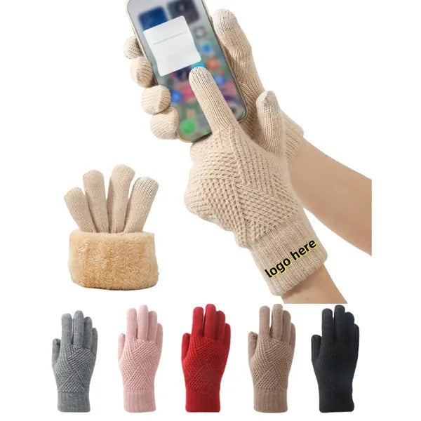 Plush Knitted Gloves