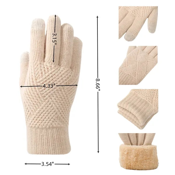 Plush Knitted Gloves