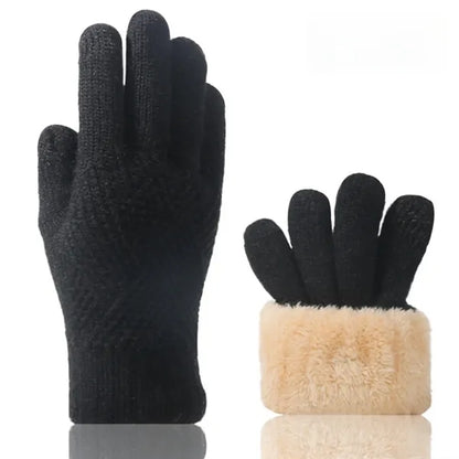 Plush Knitted Gloves
