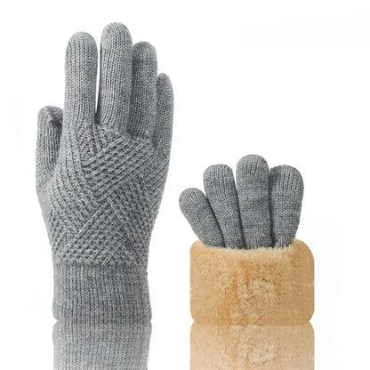 Plush Knitted Gloves