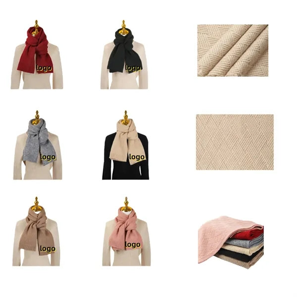 Classic Solid Color Knit Scarf