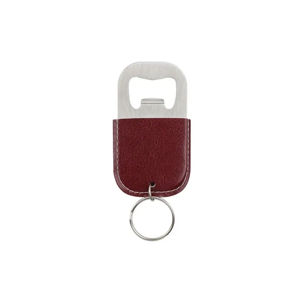 MOQ100 PU Stainless Steel Bottle Opener Keychain