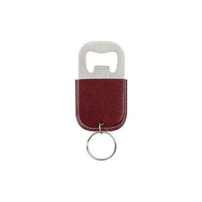 MOQ100 PU Stainless Steel Bottle Opener Keychain