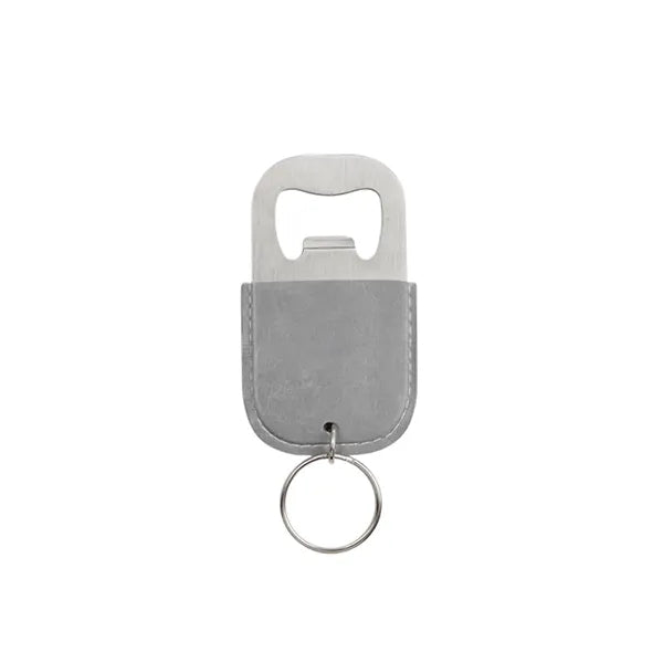 MOQ100 PU Stainless Steel Bottle Opener Keychain