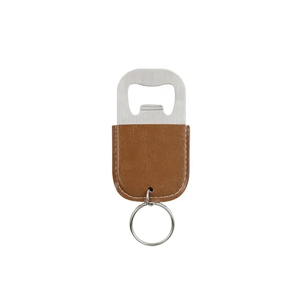 MOQ100 PU Stainless Steel Bottle Opener Keychain