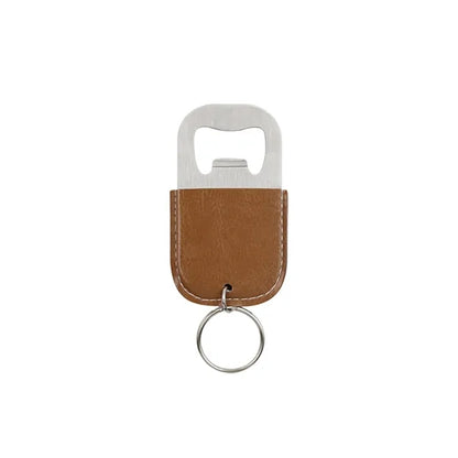 MOQ100 PU Stainless Steel Bottle Opener Keychain