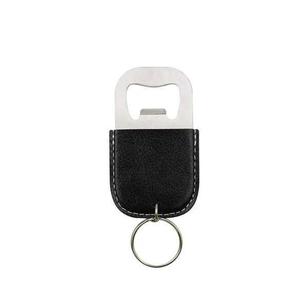 MOQ100 PU Stainless Steel Bottle Opener Keychain