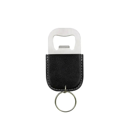 MOQ100 PU Stainless Steel Bottle Opener Keychain