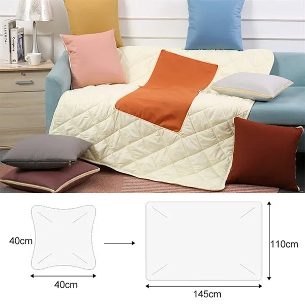 2 In 1 Foldable Blanket Throw Pillow