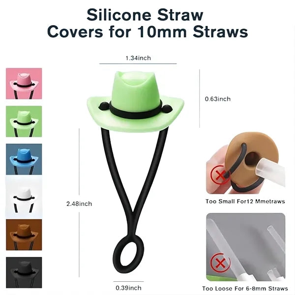 Tumbler Straw Topper Cowboy Hat Covers Cap
