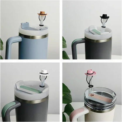 Tumbler Straw Topper Cowboy Hat Covers Cap