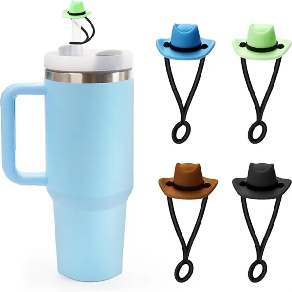 Tumbler Straw Topper Cowboy Hat Covers Cap