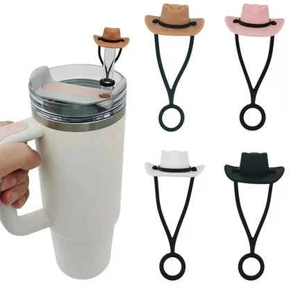 Tumbler Straw Topper Cowboy Hat Covers Cap