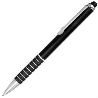 Twist Action Metal Pens w/ Stylus & Chrome Accent 2-in-1