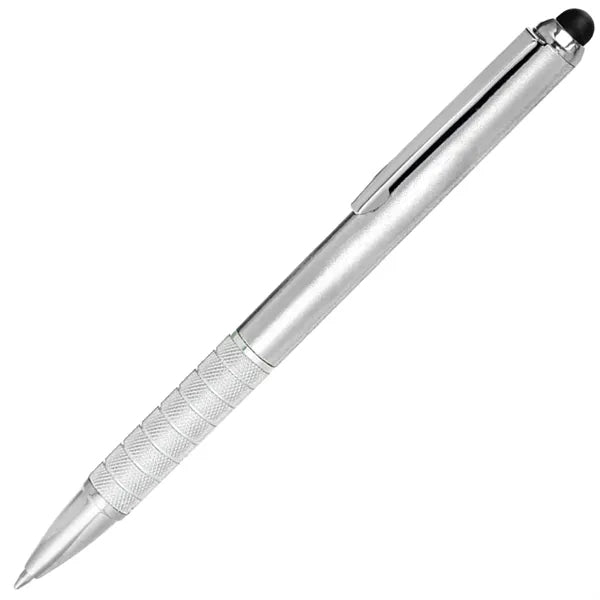 Twist Action Metal Pens w/ Stylus & Chrome Accent 2-in-1