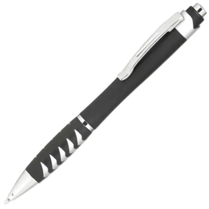 Plastic Ballpoint Pens w/Metallic accents & Colored Grip