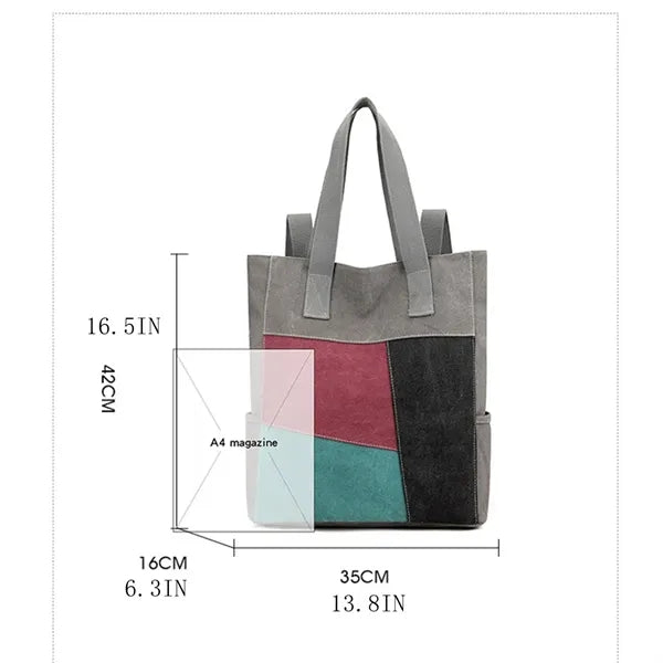 Women Canvas Tote Bag Casual Backpack Shoulder Handbags