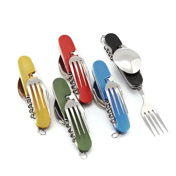 4-In-1 Camping Multifunctional Folding Tableware