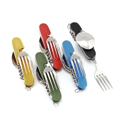 4-In-1 Camping Multifunctional Folding Tableware