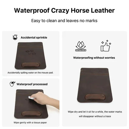 Charging Leather Mousepad with Phone Stand and Wrist Rest