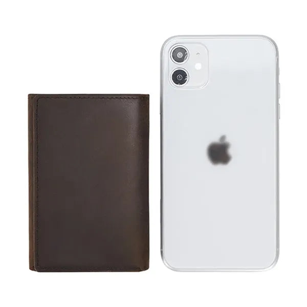 Crazy Horse Leather Trifold Vintage Anti-theft Wallet