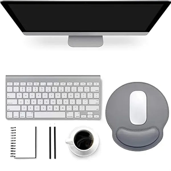 Leather Mouse Wrist Rest Pad with Non-Slip Rubber Base