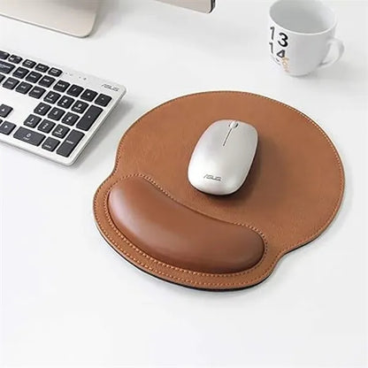 Leather Mouse Wrist Rest Pad with Non-Slip Rubber Base