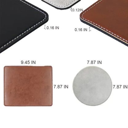 Non-Slip Rubber Base Leather Mousepad