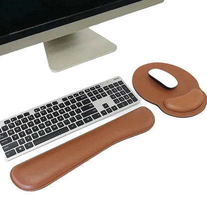 Leather Mouse Wrist Rest Pad with Non-Slip Rubber Base