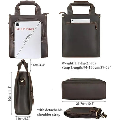 Vintage Leather Crossbody Messenger Bag Handbag