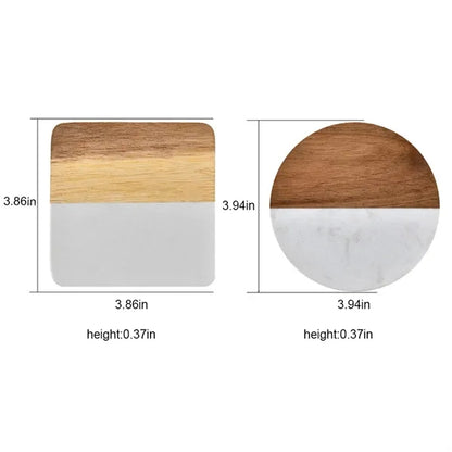 Natural Wood Marble High-Temperature Resistant Coasters