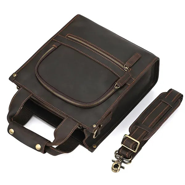 Vintage Leather Crossbody Messenger Bag Handbag