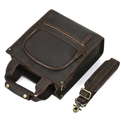 Vintage Leather Crossbody Messenger Bag Handbag