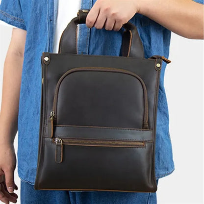 Vintage Leather Crossbody Messenger Bag Handbag