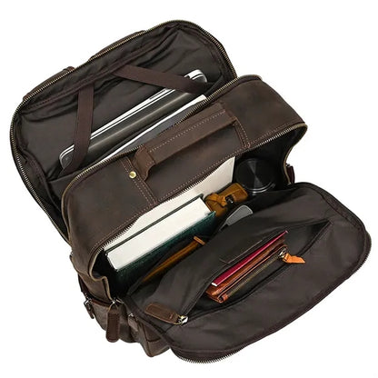 Large Genuine Leather Business Laptop Travel Backpack