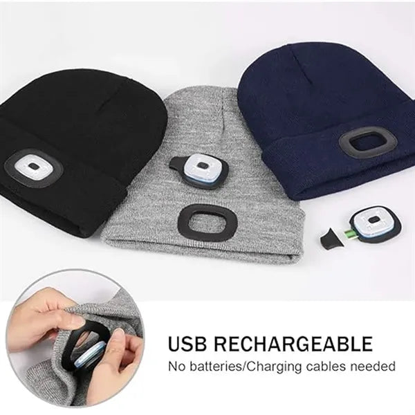 LED Flashlight Beanie Hat Headlamp Cap