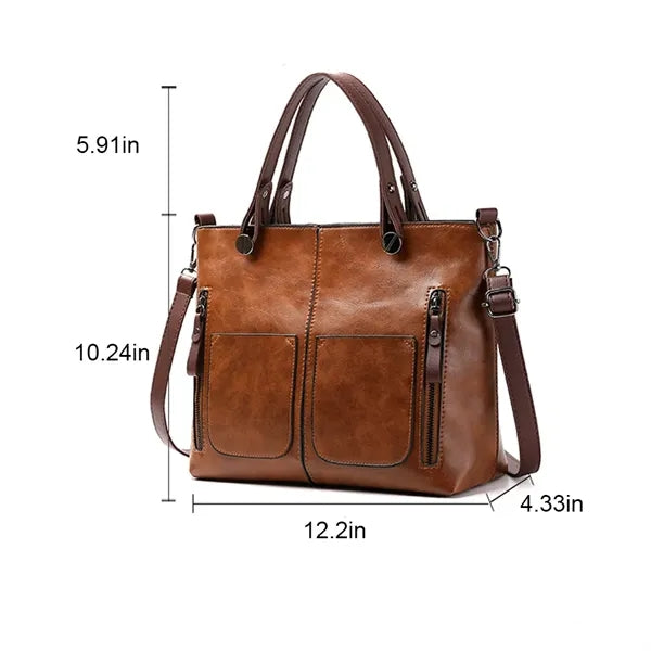 Large Leather Tote Shoulder Crossbody Bag