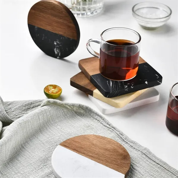 Natural Wood Marble High-Temperature Resistant Coasters