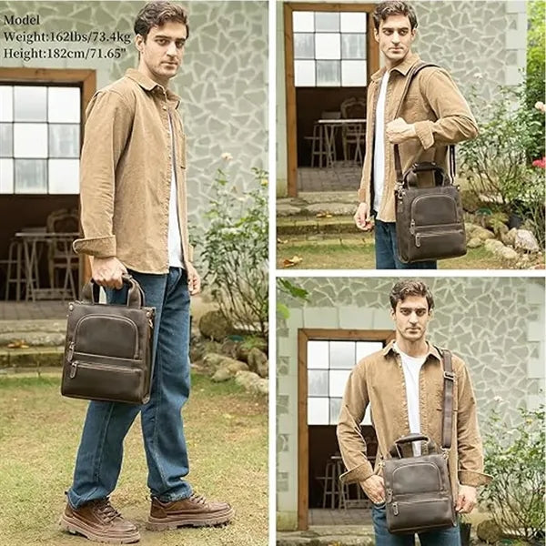 Vintage Leather Crossbody Messenger Bag Handbag